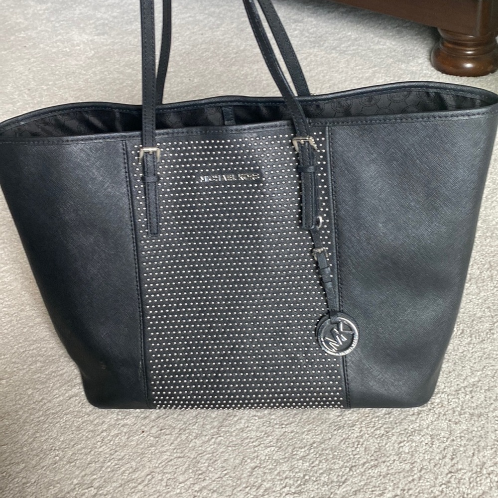 Michael Kors black studded tote
